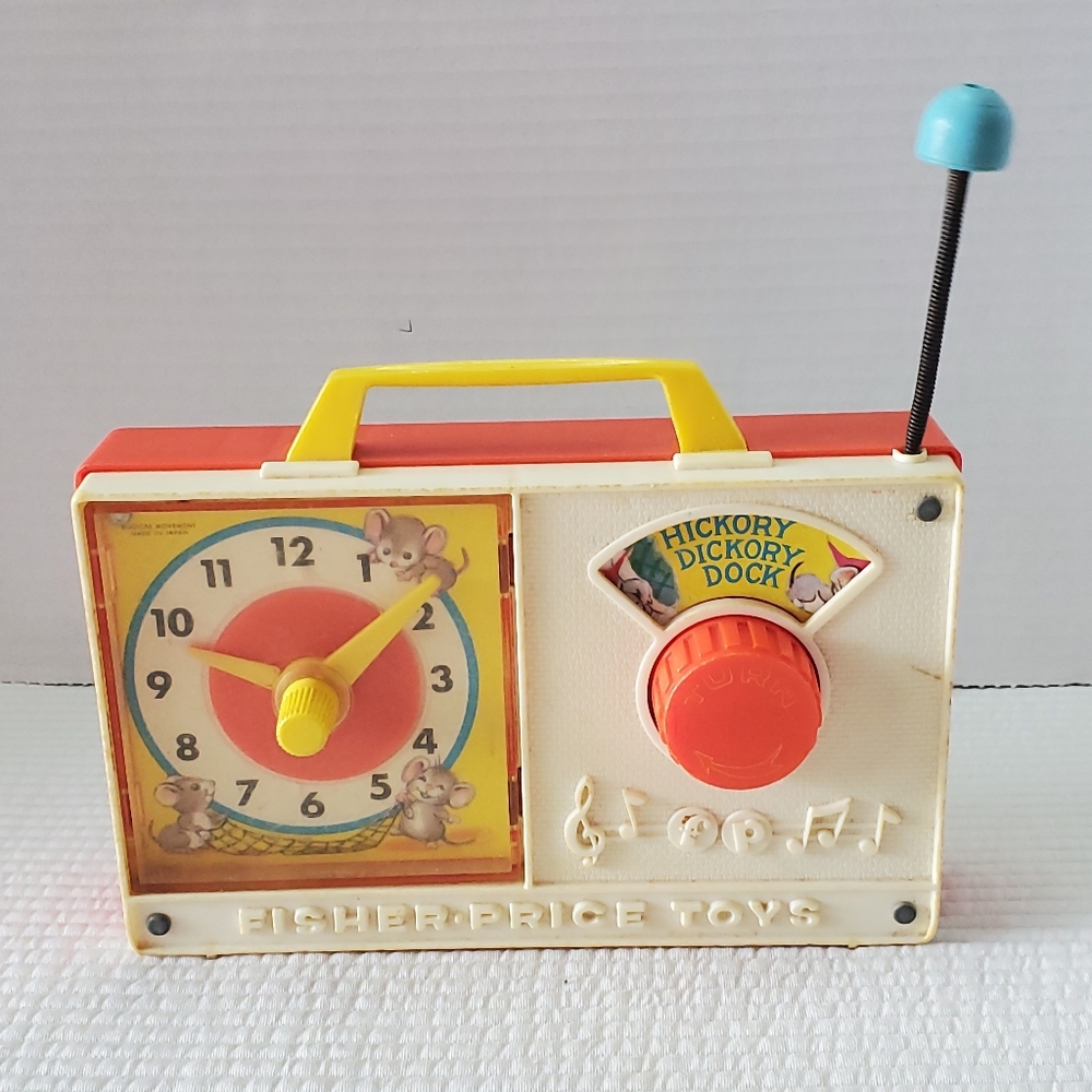 Fisher Price Toys Radio Clock 1964 Hickory Dickory Dock Vintage Works 107